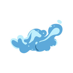 Light blue hand drawn water splash isolated on white background