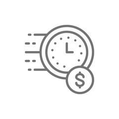 Vector quick loan, fast deposit line icon.