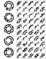 A kit for assembling HUD elements. Isolated on white background. Vector illustration.