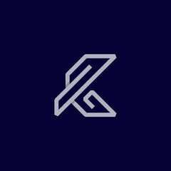 Letter K Line Abstract Maze Creative Icon Logo Design Template Element Vector Illustration