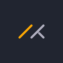 Letter K Line Abstract Creative Icon Logo Design Template Element Vector Illustration