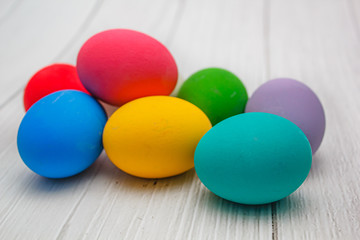 Colorful easter eggs, background.