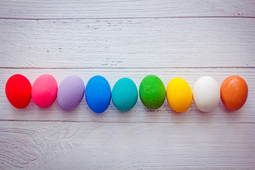 Obraz premium Colorful easter eggs, background.