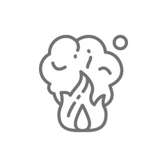 Fire, camp fire line icon. Isolated on white background