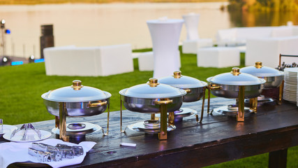 The catering wedding buffet ready for events