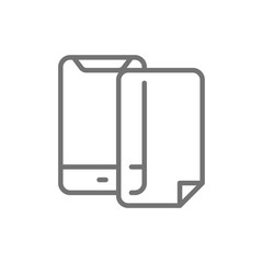 Phone protective film screen protector line icon.