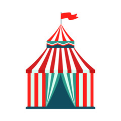 Circus tent - flat isolated amusement park carnival attraction