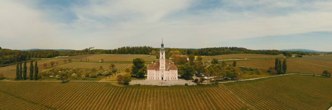 Panorama der Basilika Birnau am Fusse des Bodensees
