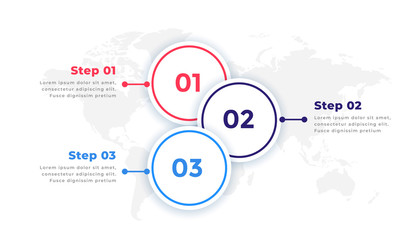 three steps timeline business infographic design elements