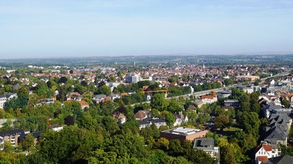 aerial view of the city of Bielefeld