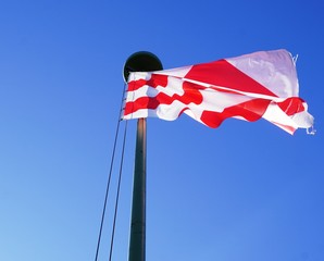 flag, Sparrenburg, Bielefeld,redRavensburg,windy day