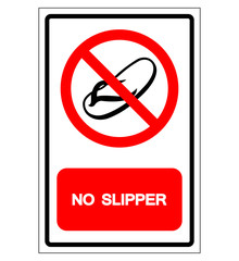 No Slipper Symbol Sign, Vector Illustration, Isolate On White Background Label .EPS10