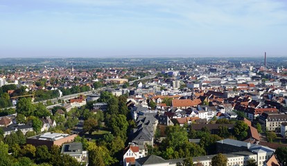a old castle in Bielefeld on the top,city, panorama, view, town, architecture, panoramic, europe,...