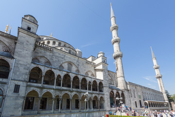 Fototapeta na wymiar Sultan Ahmed Mosque Exterior, Instanbul, Turkey