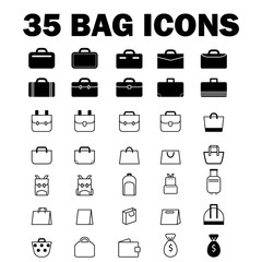 New bag icon set 35 pieces.