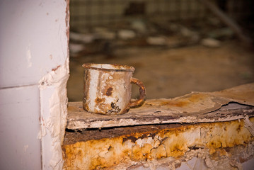 Forgotten and lost town Skrunda - town and former Soviet radar station located 5 km (3 mi) to the north of Skrunda city, Latvia. Lost city concept.