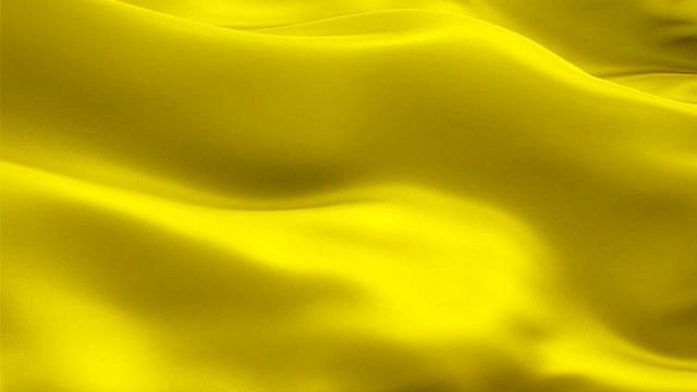 Gold background flag video waving in wind. Realistic Yellow background. Gold Flag Looping 1080p Full HD 1920X1080 footage. Gold color sign of wealth, grandeur, prosperity, sparkle, glitz, glamour