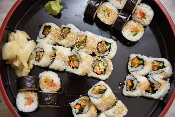 sushi on plate