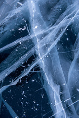 Ice crack nature background texture,Baikal russia