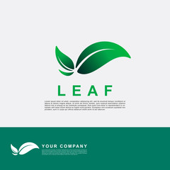 Green nature leaf logo vector illustration