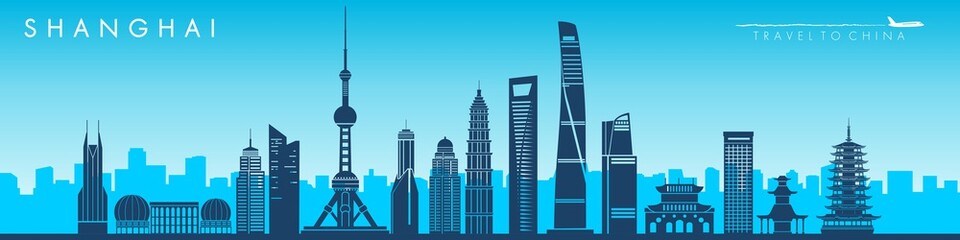 Fototapeta premium background with shanghai city