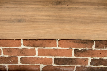 brick wall and wood plank background