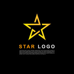 Creative orange star logo design template. Clean star logo.