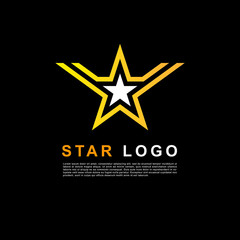 Creative orange star logo design template. Clean star logo.