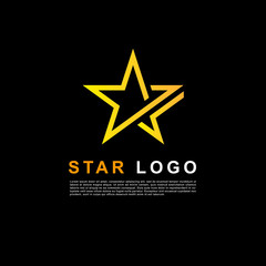 Obraz premium Creative orange star logo design template. Clean star logo.