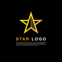 Obraz premium Creative orange star logo design template. Clean star logo.