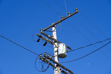  Electric pole in the city