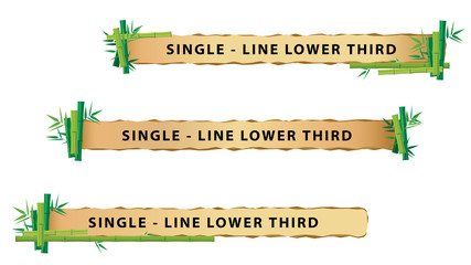 Vector video headline title or television news bar design template with bamboo theme isolated on white background