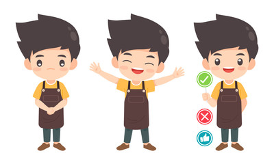 Collection of man character in many pose