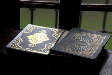 Fototapeta premium Holy book of Koran, Aladza painted mosque, Tetovo, Macedonia