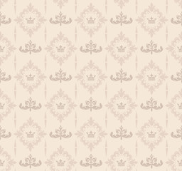 beige seamless pattern with flowers