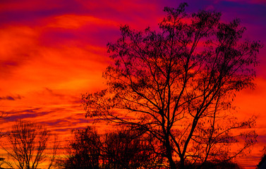 Fototapeta premium Abendrot im Winter