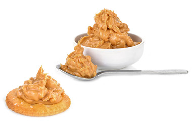 peanut butter on white background