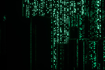 Glowing digital lines with dark background, 3d rendering