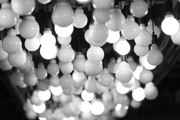 Ceiling light lamp decor. Black and white photo