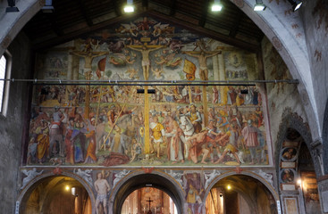 Passion and Crucifixion by Bernardino Luini, fresco in the Santa Maria degli Angeli church in Lugano, Switzerland