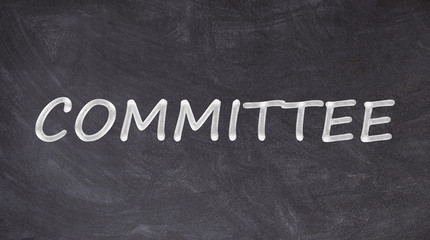 Obraz premium Committee text written on blackboard