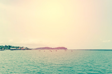 Tropical sea and island. vintage filter © pushish images