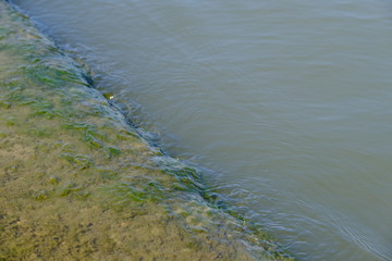  The surface of the water in the city canal
