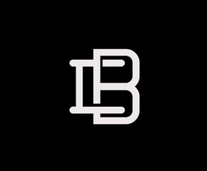 Letter C and B, CB, BC, overlapping interlock logo, monogram line art vintage style on black background