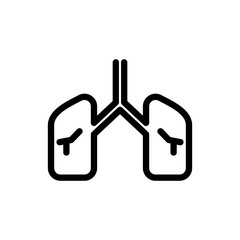 lung line vector icon