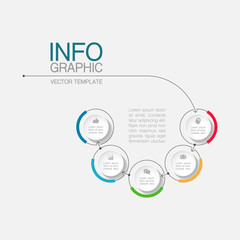 Vector iInfographic template for business, presentations, web design, 5 options.