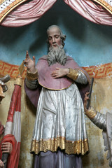 Obraz premium Saint Jerome, statue on the Saint Jerome altar in church of Assumption in Sveta Marija na Muri, Croatia 