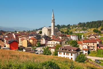 Panoramic view to the town of Gallio, Vicenza, Italy