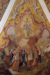 Obraz premium Fresco painting on the ceiling of the church
