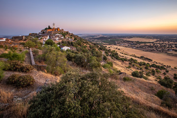 Sunset view of Monsaraz village, Alqueva, Portugal